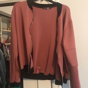 Pink zip up sweater